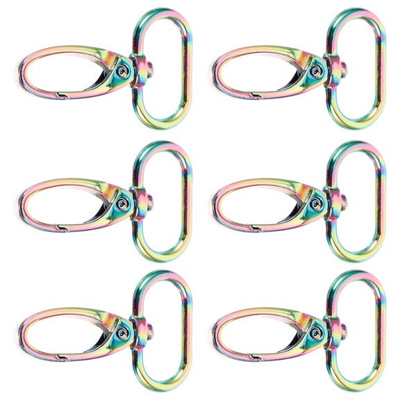 COOPHYA 6Pcs Zinc Alloy Oval Buckle Unique Carabiner for Bags Accessory Multi Colored Gold