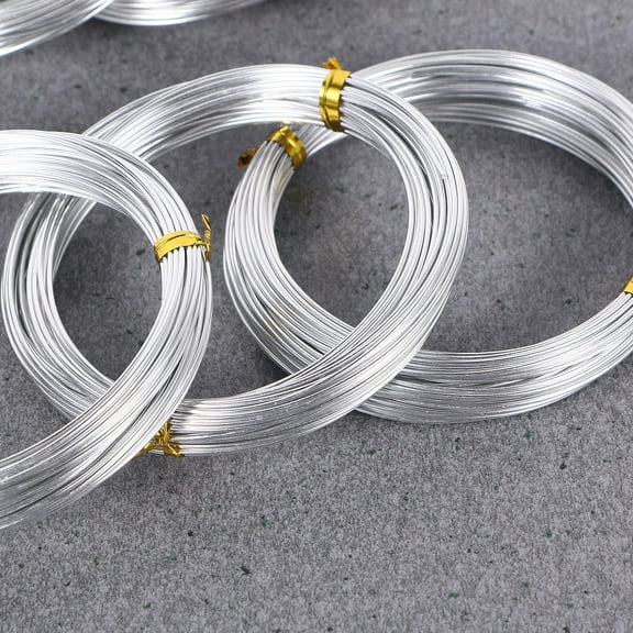 COOPHYA 7 Rolls Chain Model Making Bendable Wire for Crafts Silver 10M per Roll 1Mm
