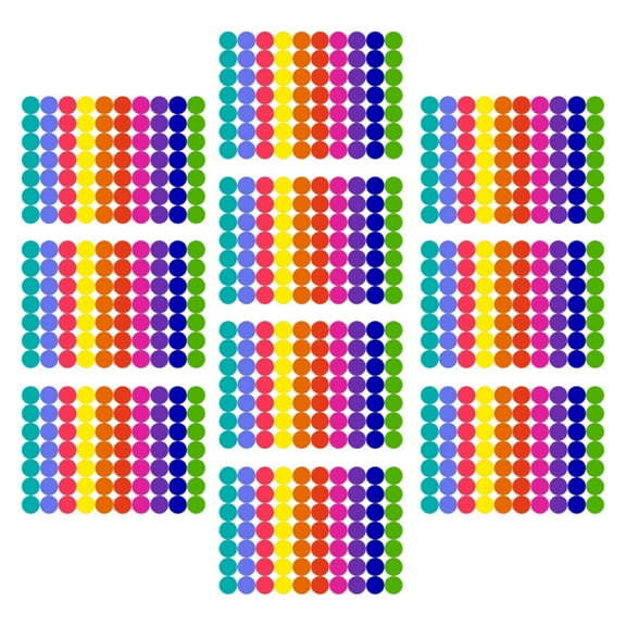 COOPHYA 700 Self-Adhesive Round Labels Assorted Color For Coding And Labeling 10 Sheets
