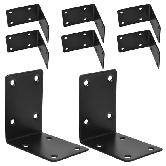 COOPHYA 8Pcs Heavy Duty Black Metal Corner Braces for Raised Garden Bed and Shelf Support