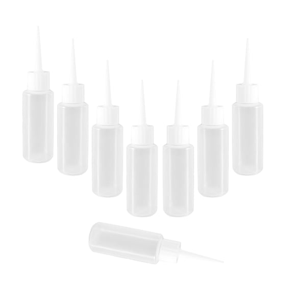 COOPHYA 8Pcs Refillable Empty Plastic Squeeze Bottles 50Ml White Pointed Mouth for Storage