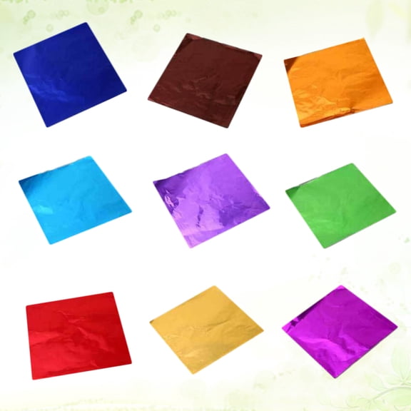 COOPHYA 9Packs 100 Sheets Per Pack Aluminium Foil Paper for Wrapping Truffles 3.9x3.9in