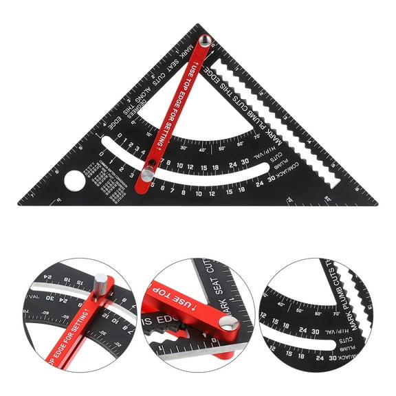 COOPHYA Aluminum Alloy Ruler Adjustable Triangle for Woodworking Tools 1Set 7.51X7.51X1.30in