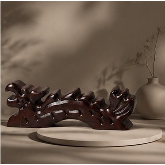 COOPHYA Artistic Black Wooden Brush Pen Rest with Fine Craftsmanship for Home Calligraphy Setup