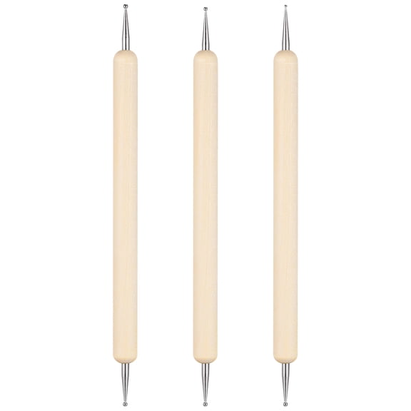 COOPHYA Baking Embossing Tools 3Pcs Ball Styluses for Clay Shaping Artists Cylindrical Handle