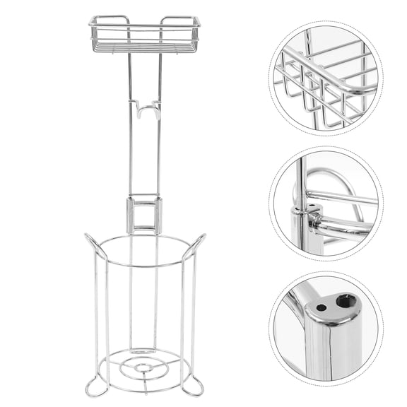 COOPHYA Bathroom Accessory Iron Roll Paper Rack 59X18.8Cm Silver Storage Tissue Holding 1Set for Families
