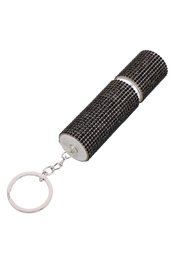 Black Rhinestone Portable Perfume Bottle with Keychain Refillable Spray Ideal for Travel and Decor