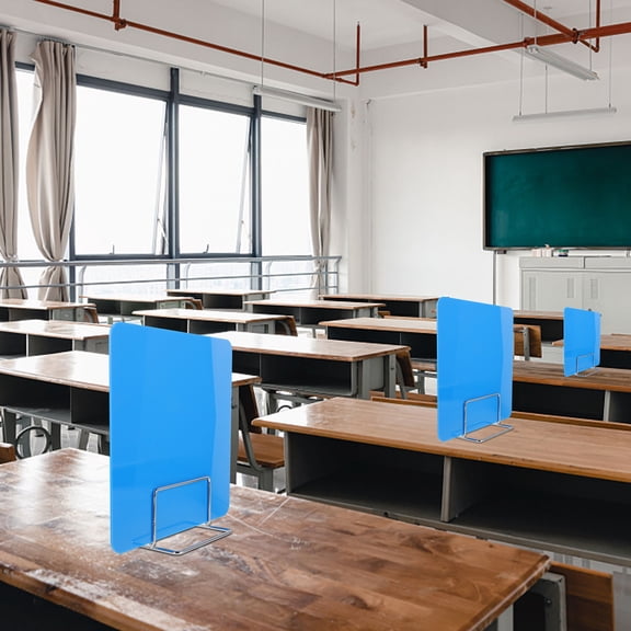 COOPHYA Blue Desk Privacy Panel for Students with Removable Sneeze Guard Countertop Barrier
