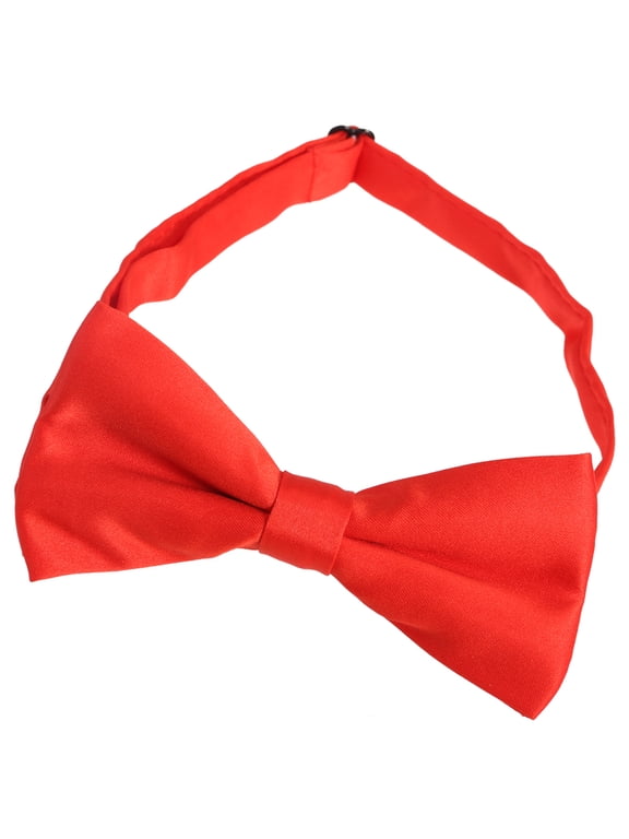 Bright Red Pre Tied Satin Bowtie For Men Neck Up For Weddings Graduations Formal Events And Tie Occasions