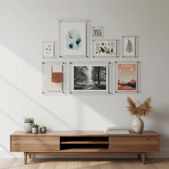 COOPHYA Clear Photo Frame Acrylic Wall Mounting Picture Display for Modern Homeowners 1 Piece