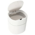 Computer W Waste COOPHYA White Desktop Trash Can with Press Top Lid, Compact Countertop ...