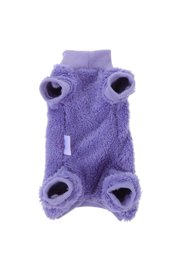 Cozy Purple Thermal Cat Winter Coat Breathable Plush Pet Apparel for Cold Weather