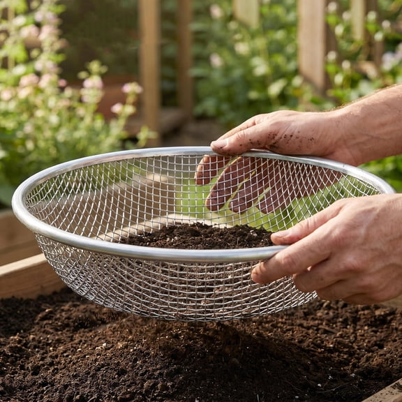 COOPHYA Durable Garden Soil Sifting Screen with Thick Mesh for Compost Sorting and Rock Gravel Filtering