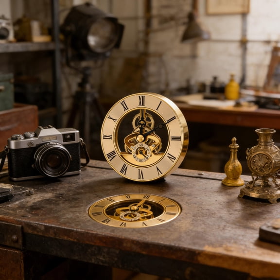 COOPHYA Durable Golden Skeleton Clockwork Replacement with Roman Numerals for DIY Home Clock Repair