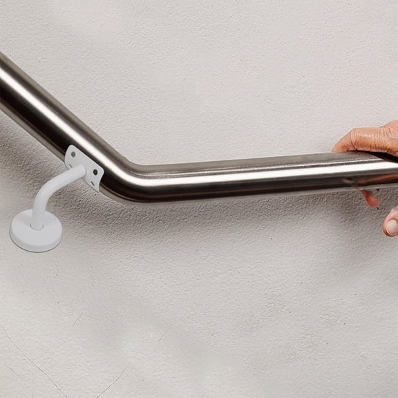 COOPHYA Durable Wall Mounted White Handrail Bracket for Staircases with Adjustable Angle and Stainless Steel