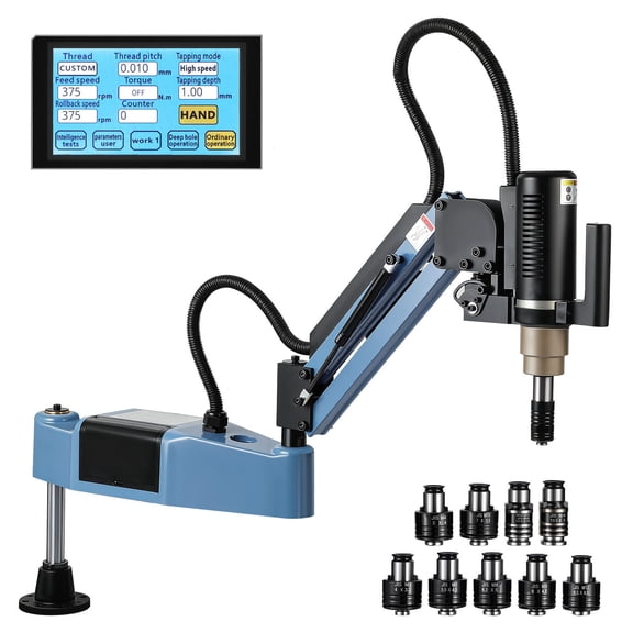 COOPHYA Electric Tapping Machine, M3M16 Automatic Threading Tool with 0375 RPM Speed & Overload Protection, Flexible Tapping Arm for Industrial Mechanical & Die Manufacturing, with Chuck, US Plug