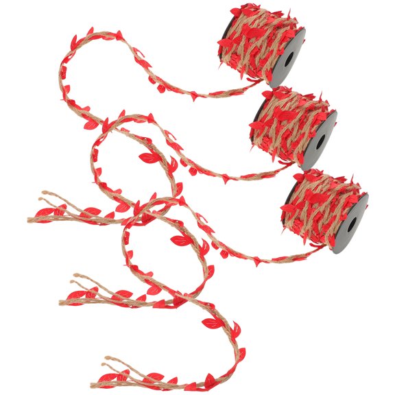 COOPHYA Fake Maple Leaf Vine Ribbon with Natural Jute Twine for Rustic Wreath Accessory