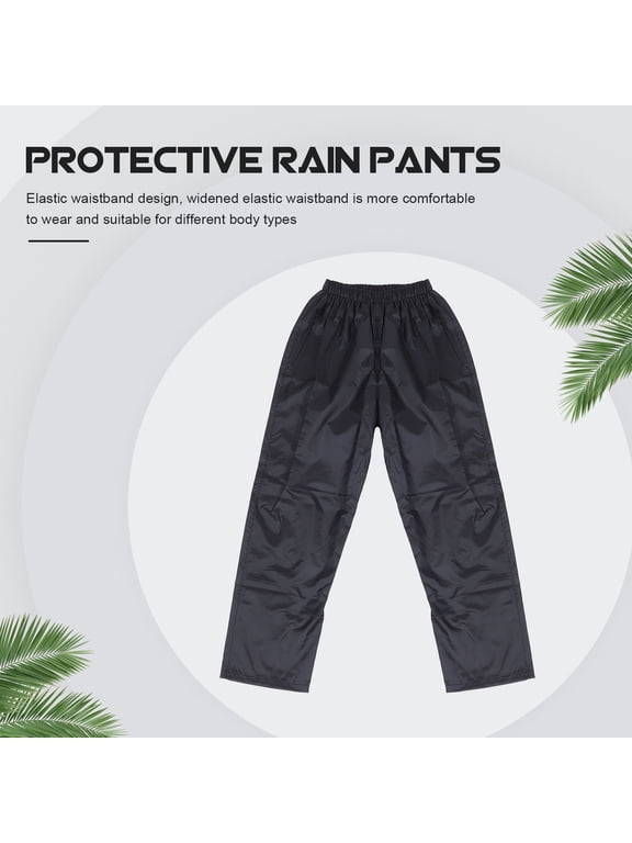 Black Protective Rain Pants Smooth Comfortable for Outdoor Use
