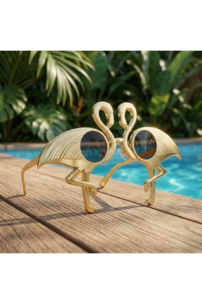 Flamingo Shaped Sunglasses with UV , Lightweight Plastic Frame for Beach Party and Outdoor Fun