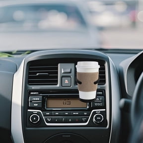 COOPHYA Portable Car Cup Holder Organizer with Foldable Design, ABS Plastic Beverage Storage Accessory