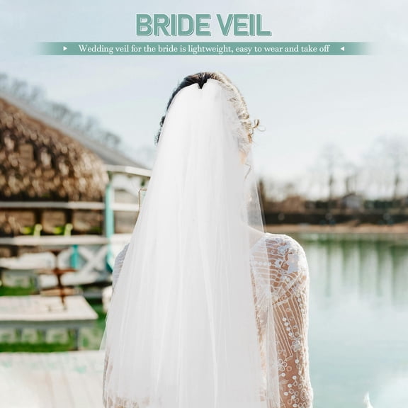 COOPHYA Gauze Bridal Veil for Wedding 1Pcs White Romantic Comfortable Design