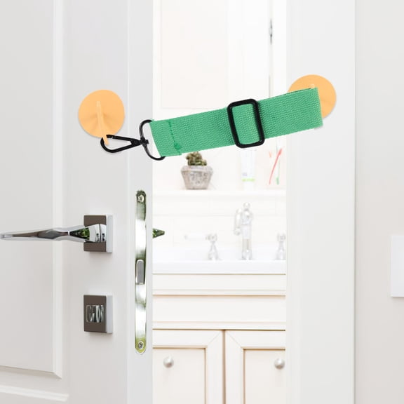 COOPHYA Green Adjustable Door Strap for Pets Punch Free Installation Door Stopper with Latch
