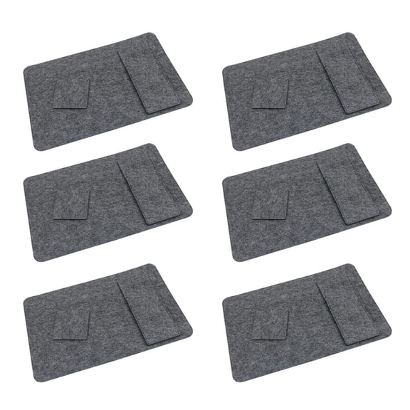 COOPHYA Heat Resistant Place Mats 6 Sets Felt Texture Polyester for Dining Tables Rectangular 17.7*11.8*0.08in