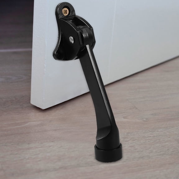 COOPHYA Heavy Duty Black Metal Kick Down Door Stopper for Home Door Hold Open and Security