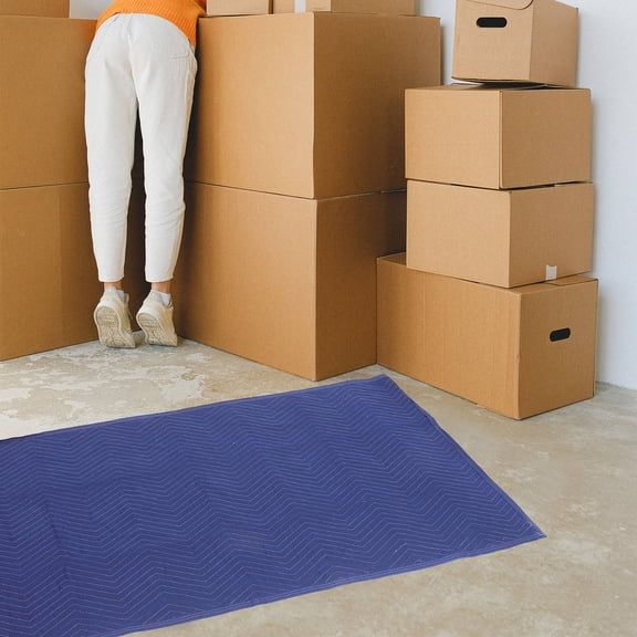 COOPHYA Heavy Duty Blue Furniture Moving Blankets with Quilt Padding for Transport and Storage