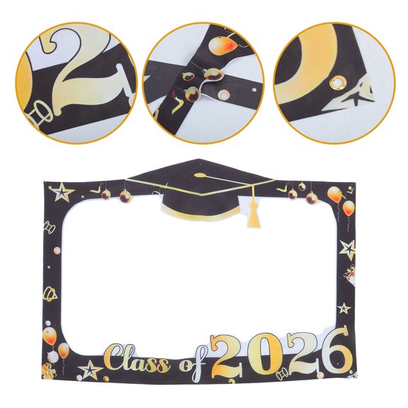COOPHYA High School and College Graduation Frame Banner for 2026 Class Party Photo Booth Decoration