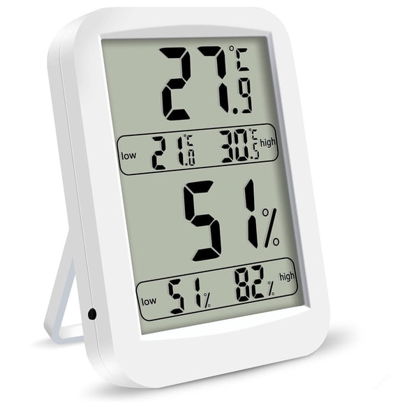COOPHYA Indoor Hygrothermograph with Digital Temperature Display ABS White 11.8x3.4in 1Set for Home and Office