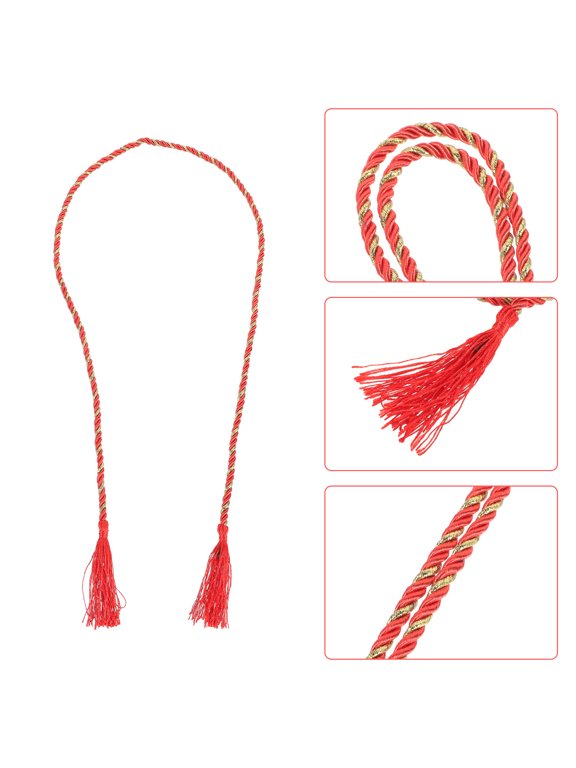 Yukata Tassel Waistband Red Rope 1Pack for Women Vintage Style Decorative Costume Wear