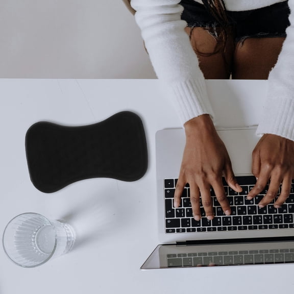 COOPHYA Keyboard Gel Wrist Rest Memory Foam Hand Support Pad Black Cotton and Plastic for Office Work 1Pack Back to School