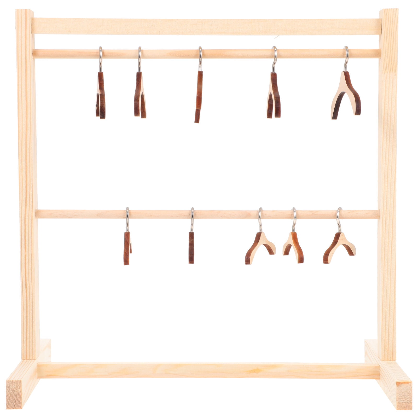 COOPHYA Mini Clothes Rack for Dolls Wood Material Rectangular Shape for ...