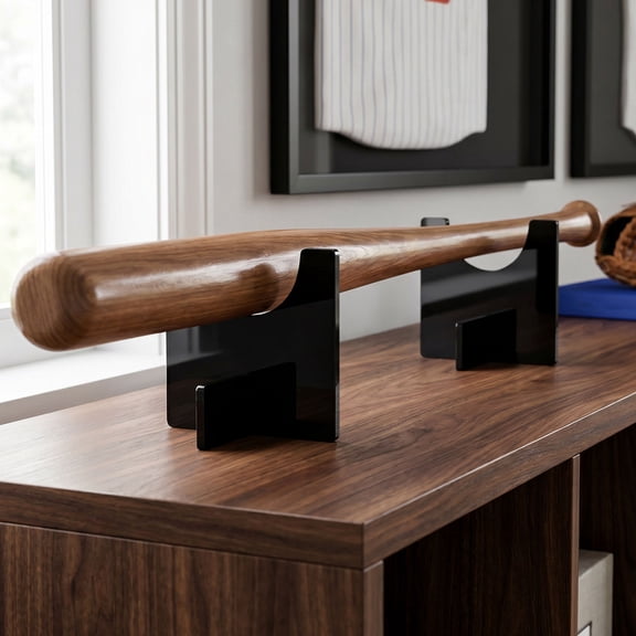COOPHYA Modern Black Acrylic Bat Display Stand for Baseball Collectible and Souvenir Display