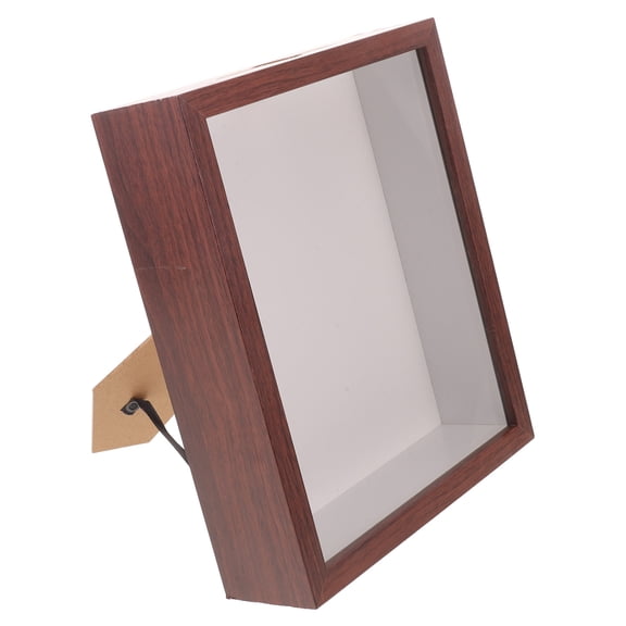 COOPHYA Natural Wood Seashell Collector Shadow Box Frame with Stand for Living Room Decor