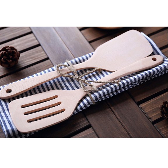 COOPHYA Non-Stick Kitchen Spatulas 1Set Comfortable Grip Flat Inclined Spatula for Nonstick Cookware Khaki