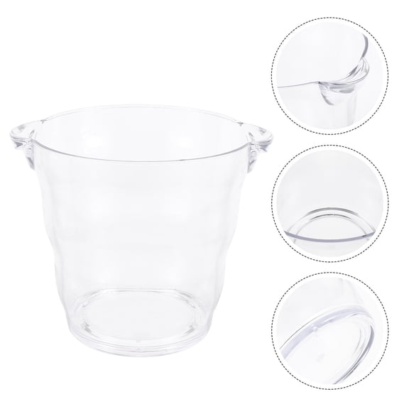 COOPHYA Party Ice Bucket Chilling Bucket Transparent Plastic Elegant Ice Storage 1Set