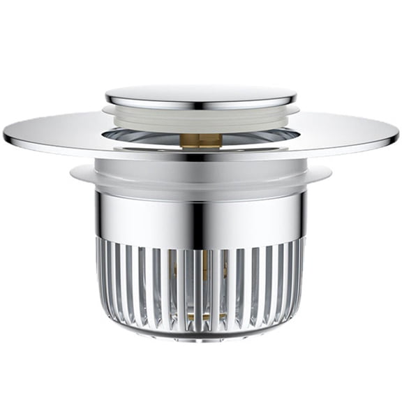 COOPHYA Plated Silver Bathroom Sink Stopper Replacement with Basin Drain Strainer Anti Block Design