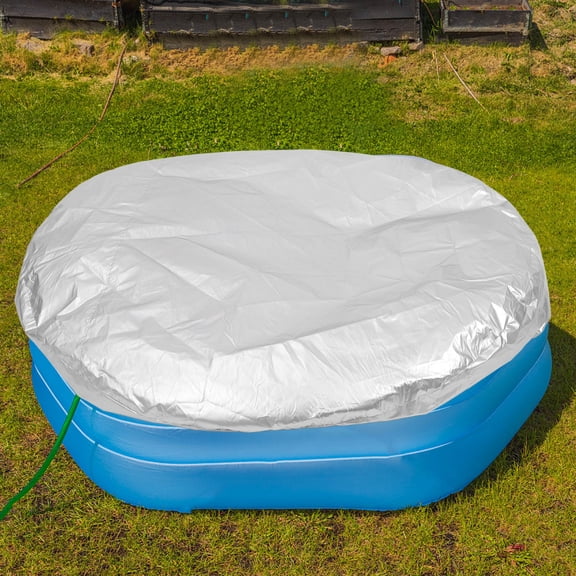 COOPHYA Plated Silver Protective Inflatable Pool Cover Waterproof Reusable Cap for Garden Pools