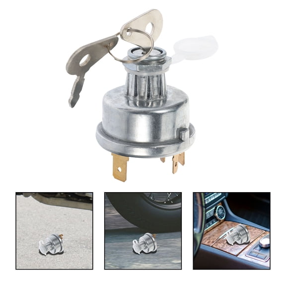 COOPHYA Replacement Plated Silver Ignition Switch with Key for Scooter Car and Tractor Wide Compatibility
