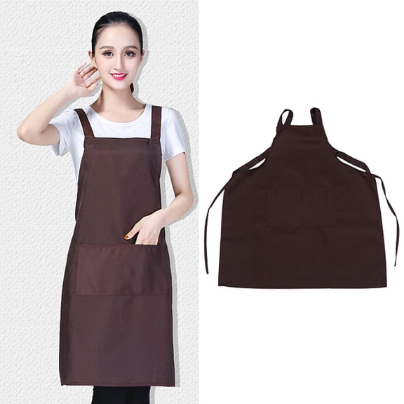 COOPHYA Polyester Coffee Aprons for Adults with Waist Tie and Utility Pocket