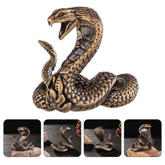 COOPHYA Simple and Stylish Brass Snake Statue Decorative Ornament for Tea Ceremony Room