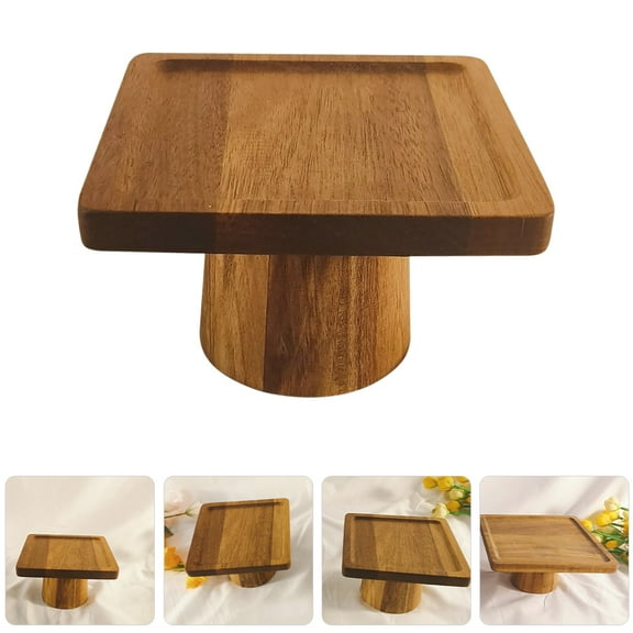 COOPHYA Square Bread Plate 1Set Wooden Material For Hotels 6x6x3.7in