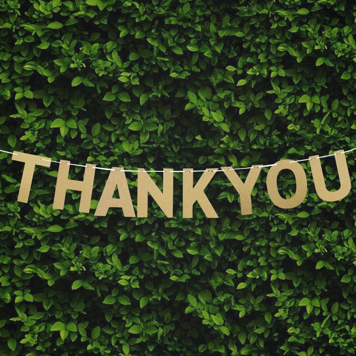 COOPHYA Wedding Party Decorations Glitter Thank You Banner Gold Kraft ...