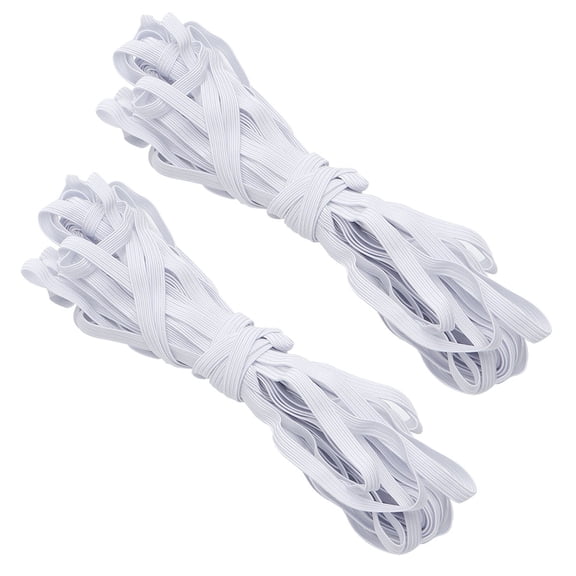 COOPHYA White Elastic Band Fabric Covered Elastic for Edges and Waistbands Back to School Sewing
