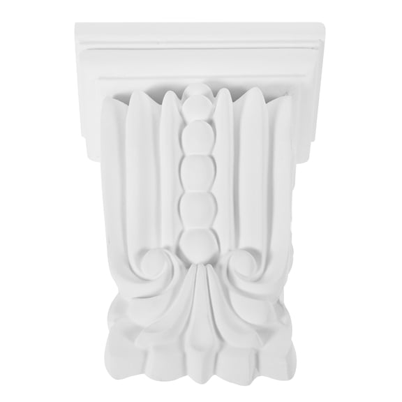 COOPHYA White PU Corbels with Rustic European Carving for Decorative Wall and Corner Support