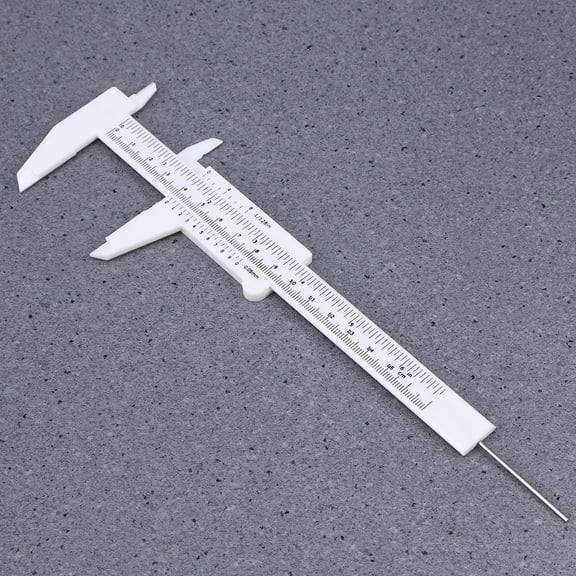 COOPHYA 150mm White Plastic Caliper with Step, Depth, and Precise Measurement Features for Accurate Readings