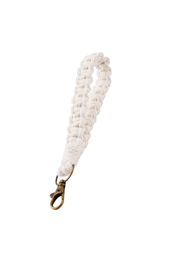 White Wristlet Keychain Strap for Keys, Mobile Phones, and Everyday Accessories Use