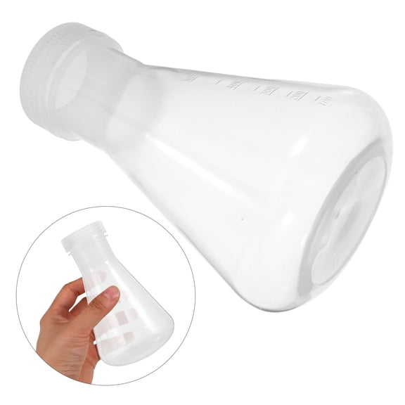 COOPHYA Wide Mouth Plastic Erlenmeyer Flask with Measurement Scale for Laboratory Use